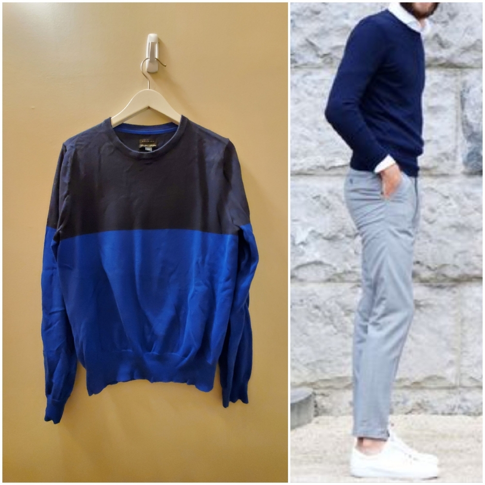 Attitude black and blue , 100% Pima cotton, medium